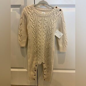 NWT Baby Gap Cable Knit Baby Onesie in Cream
